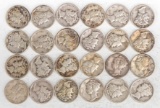 24 Mercury Silver Dimes, Various Dates/Mints