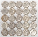 25 Mercury Silver Dimes, Various Dates/Mints