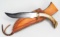 Custom Made Antler Handle Bowie Knife w/ Sheath
