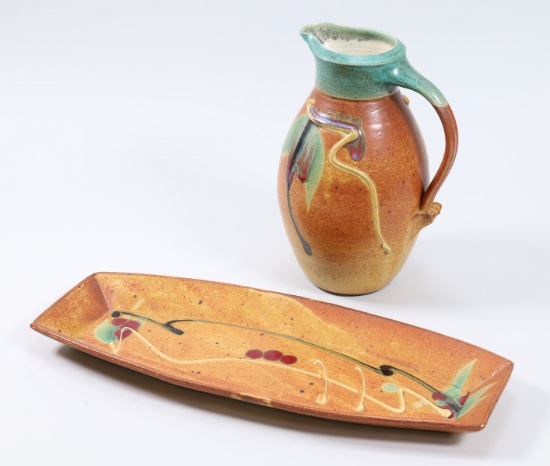 Artisan Made Pitcher & Bread Server