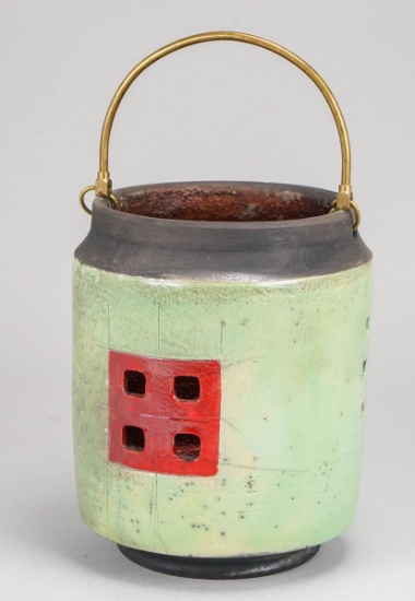 Artisan Made Raku Pot w/ Handle, 2012