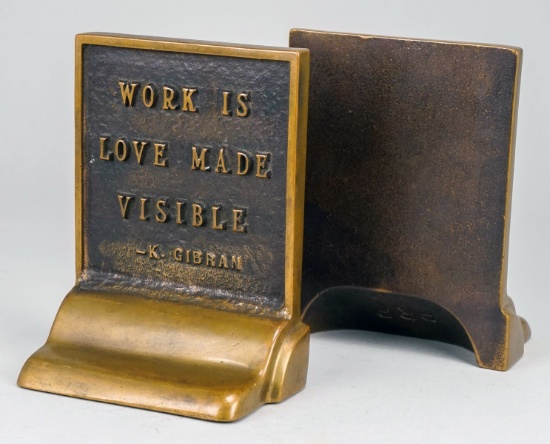 Vintage Bronze "PRP" Bookends