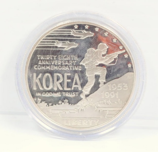 1953-1991 Korea 38th Anniversary Commemorative Silver Dollar