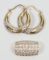 14K Gold Loop Earrings & 14K Diamond Pendant