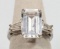 14K Clear Faceted Stone Ring, Sz. 5.25, 4.2 Grams