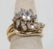 14K Gold Ring w/ CZ Stones, Sz. 4.75, 6.1 Grams