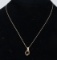 14K Gold Chain & Black Onyx Style Pendant, 3.8 Grams