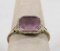 10K White Gold Amethyst Colored Ring, Sz. 8.25, 1.7 Grams