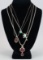 4 - 925 Sterling Necklaces w/Pendants