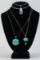 3 - 925 Necklaces w/Turquoise Style Pendants