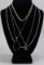 4 - 925/Sterling Necklaces, 2 w/Onyx Style Pendants