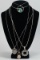 4 Sterling/925 Silver Necklaces w/Pendants