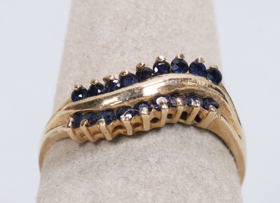 14K Sapphire Colored Ring, Sz. 6.75, 1.8 Grams
