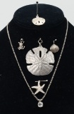 3 - 925 Pendants, 1 - Sterling Frog &