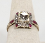 Art Deco Champagne Style 18k Ring, Sz. 8, 3.0 Grams