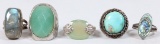 3 - 925 Rings & 2 - Unmarked Rings, Sizes 7 to 8.50