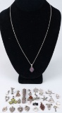 16 - Sterling Charms & 8 - 925 Charms, Necklace w/Pendant &