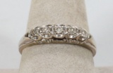 14K Five Diamond Band Ring, Sz. 8.75, 3.1 Grams