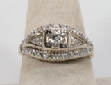14K Diamond Cocktail Ring w/ Diamond Chips, Sz. 8.50, 3.0 Grams