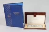 Jefferson Nickel Book 1938 - 1964 & $ Bill First Day Issue Bicentennial