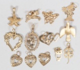 13 - 14K Gold Charms