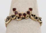 14K Gold Ring w/ Six Rubys, Sz. 8.50, 2.4 Grams