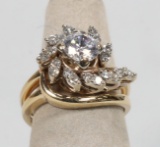 14K Gold Ring w/ CZ Stones, Sz. 4.75, 6.1 Grams