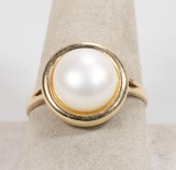 14K Gold Pearl Dome Style Ring, Sz. 10, 2.7 Grams