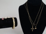 10K Necklaces, Bracelet & CZ Earrings