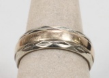 10K/14K Yellow/White Gold Band, Sz. 8.75, 7.5 Grams