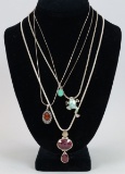 4 - 925 Sterling Necklaces w/Pendants