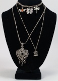 3 Sterling/925 Necklaces w/Pendants