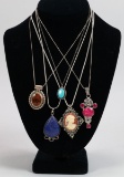 5 - 925 Silver Necklaces w/Pendants