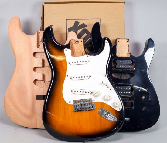 3 Electric "Strat" Style Guitar Bodies