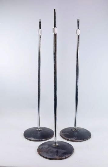 3 Chrome Microphone Stands