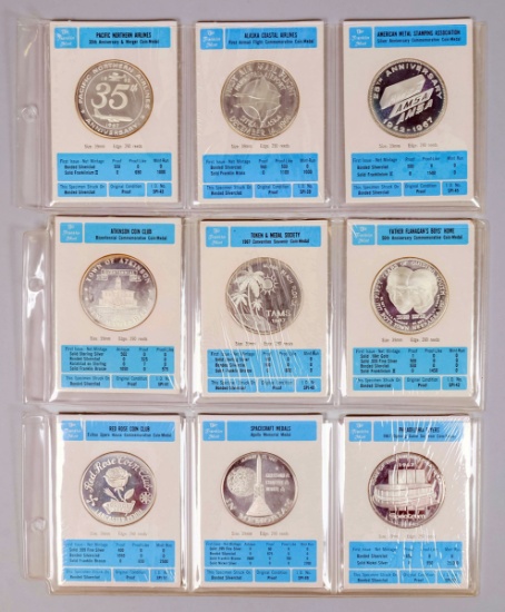 9 Franklin Mint Bonded Silverclad Tokens - Collectibles