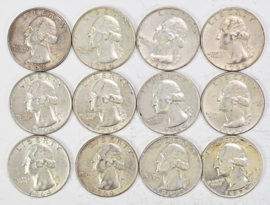 11 Washington Silver Quarters