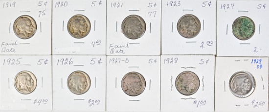 10 Early Date Buffalo Nickels