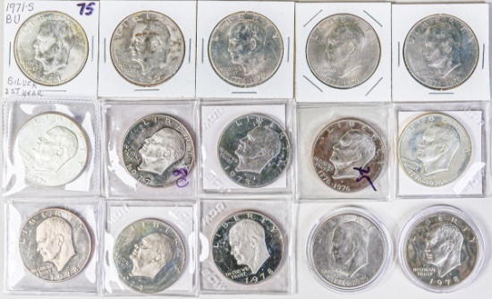 15 Eisenhower Dollars 1971-1976