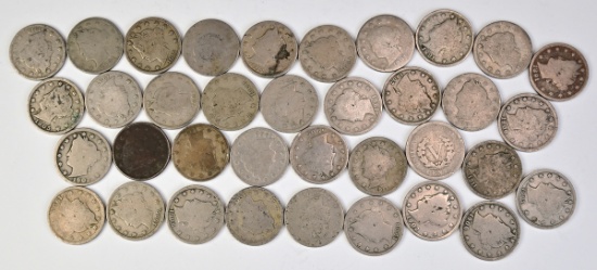 36 Liberty V Nickels: Various Dates
