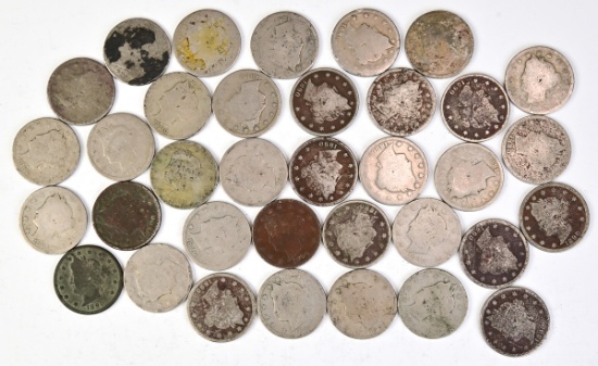 35 Liberty V Nickels: Various Dates