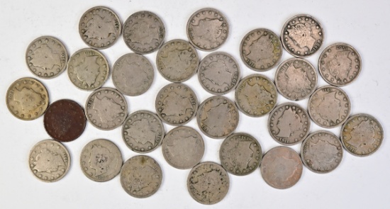 30 Liberty V Nickels: Various Dates