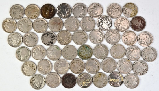50 Buffalo Nickels: Various Dates/Mints