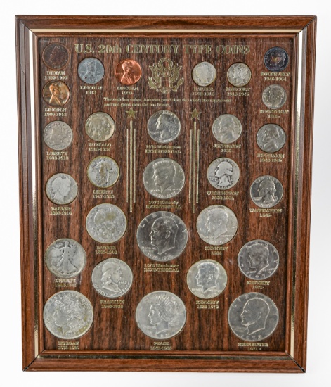 U.S. Mint Twentieth Century Type Coin Collection Complete In Frame