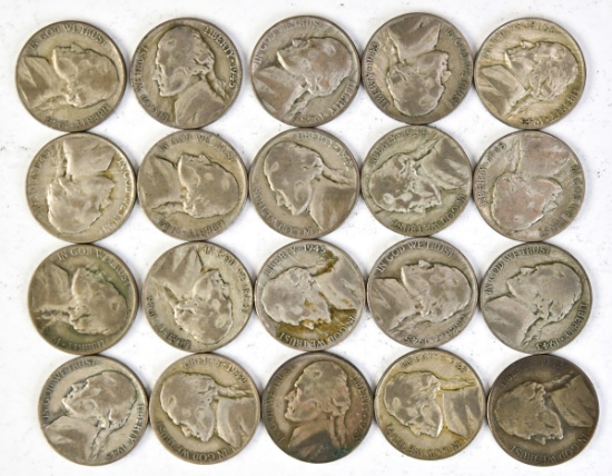 20 Wartime Nickels, 35% Silver