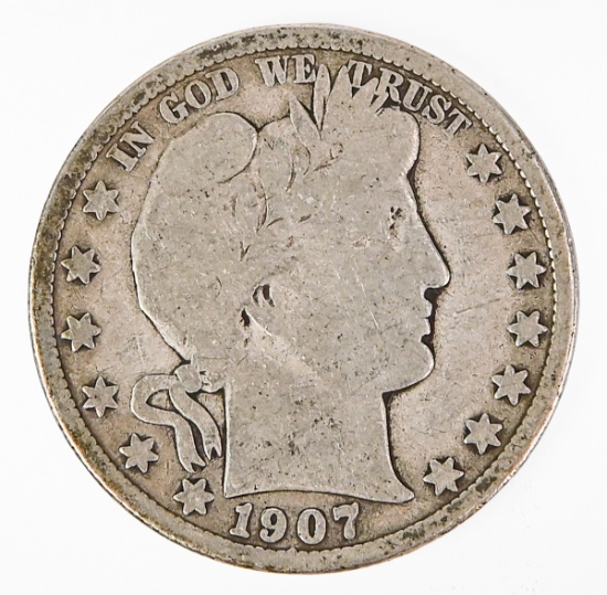 1907-D Barber Half Dollar