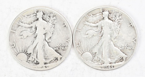 2 1941-P Walking Liberty Half Dollars