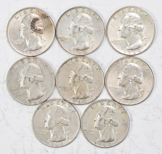 8-1964-D Washington Silver Quarters