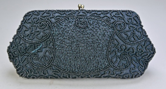 Vintaged Beaded  Clutch w/ Leather Coin Purse