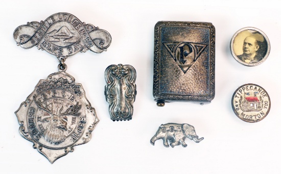 Antique Political Pinbacks - Buttons & More;  Ca. 1880's